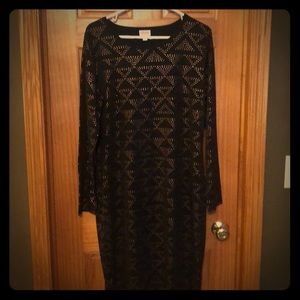 Lularoe Debbie L/S Dress - Geometric Pattern